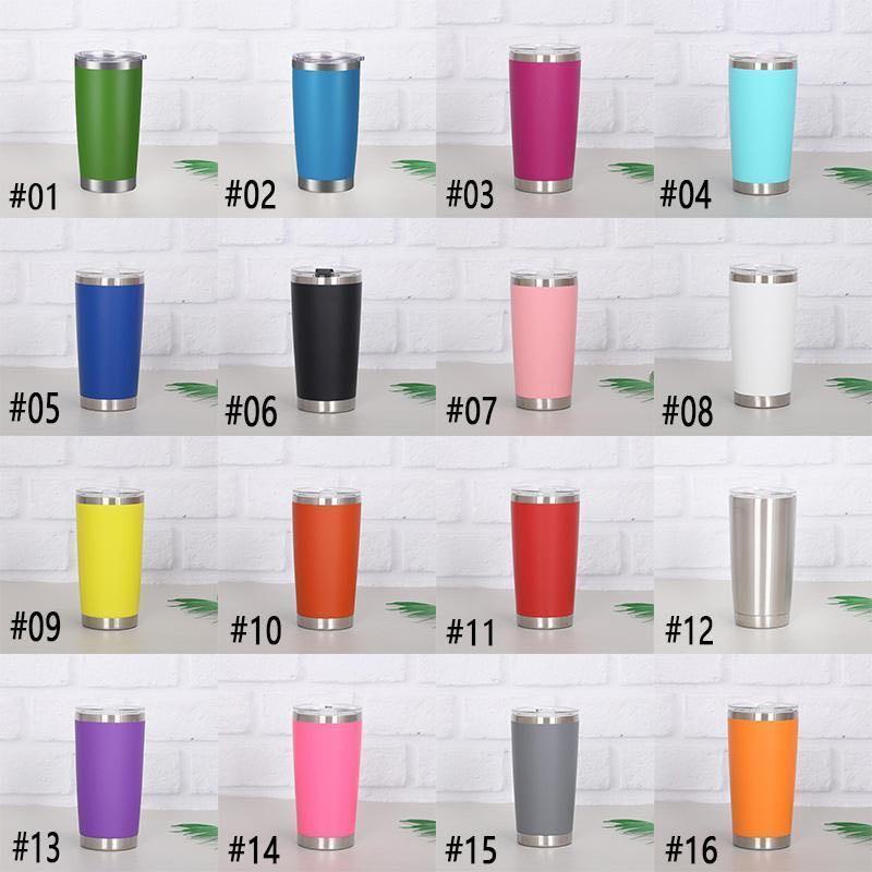 

20oz Stainless Steel Tumblers Vacuum Insulated Double Wall Wine Glass Thermal Cup Coffee Beer Mug With Lids For Travel, Multi-color