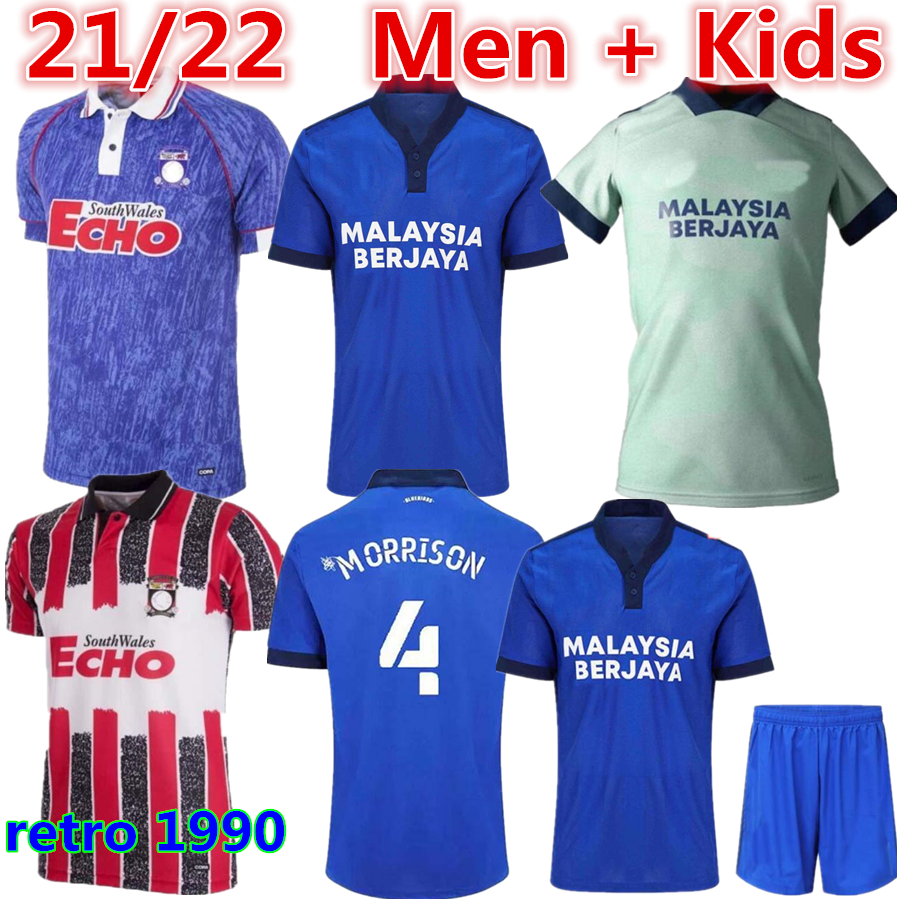 

2021 2022 Cardiff soccer jerseys city Moore 20/21/22 Morrison Ralls Murphy Hoilett Leandro Bacuna Marlon Pack Men+Kids Kits sock Full sets retro 1990 football shirts, Black