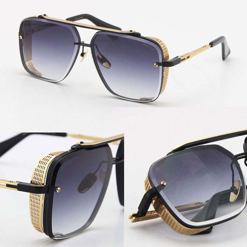 

LIMITED E D SIX glasses men metal vintage classical Sunglasses fashion style square frameless UV 400 lens with case selling model Eyewear Male and female Adumbral