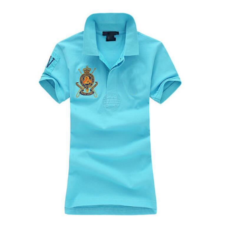 

Summer Fashion Solid Polo Women Shirt Slim Short Sleeve Slim Shirts Ladies Casual Clothing, White