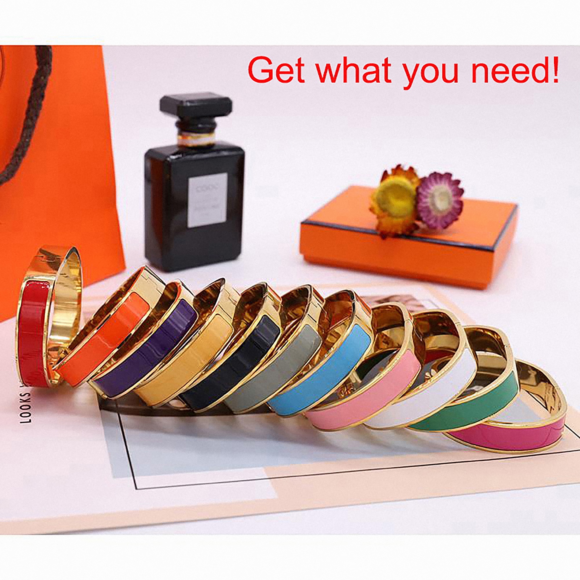 

Classic Enamel Rainbow Woman Bracelet bangle Fashion Bracelets for Man Women Jewelry high quality design Jewelrys 18 Colors Optional H0916