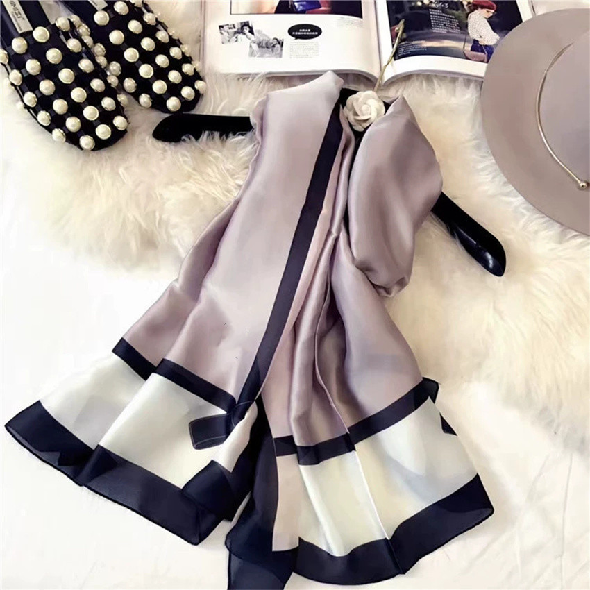 

High Quality Fashion Autumn and Winter Brand Silk Scarves Timeless Classic, Super Long Shawl Women's soft Beautiful bow scarf 180*90CM