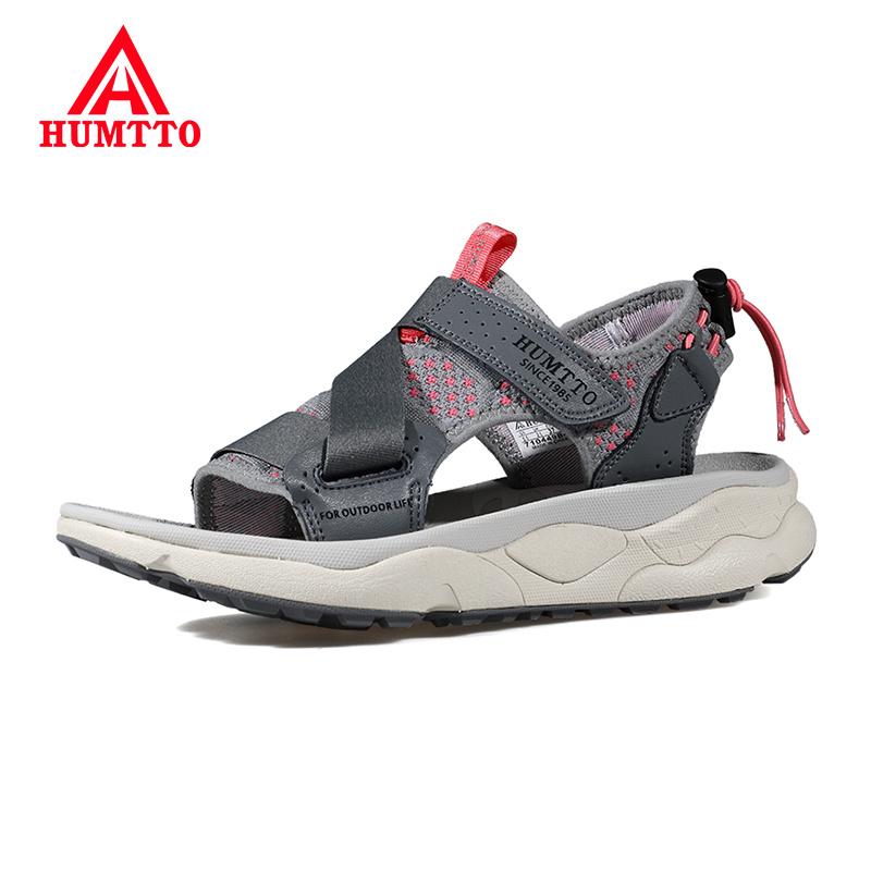 

Sandals HUMTTO Fashion Hook & Loop Mens Outdoor Breathable Couple Beach Shoes Light Sumeer Brand Casual Soft Men, Black
