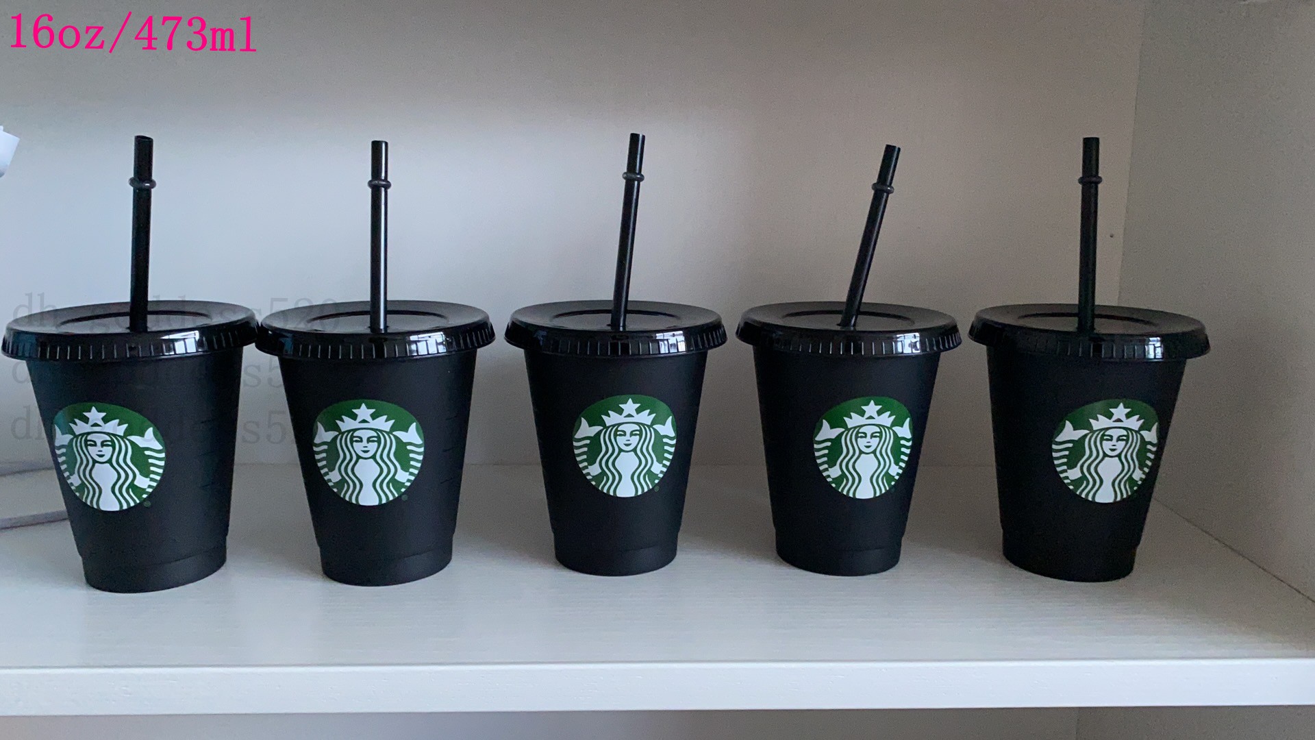 

Starbucks Mermaid Goddess 16oz/473ml Plastic Tumbler Reusable Black Drinking Flat Bottom Cups Pillar Shape Lid Straw Mugs