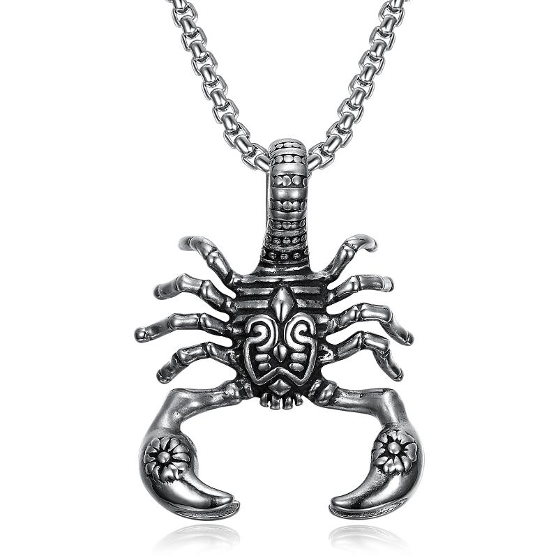 

Pendant Necklaces Personalized Punk Gothic Men Jewelry Animal Design Unisex Scorpion Necklace Women Bikers, Silver