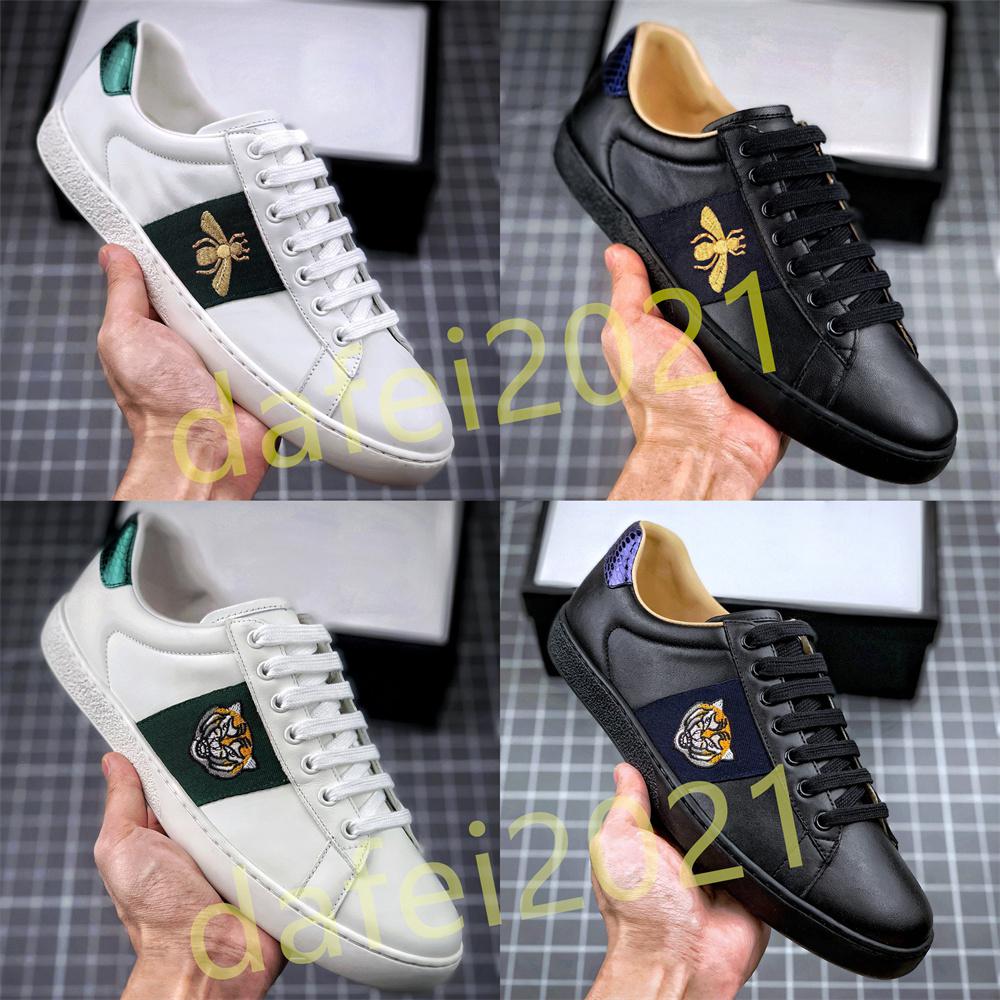 

Mens Italy Bee Walking Casual Shoes Women Flat Leather Shoe Tiger Green Red Stripes Embroidered Couples Trainers Des Chaussures A1, Shoeslace