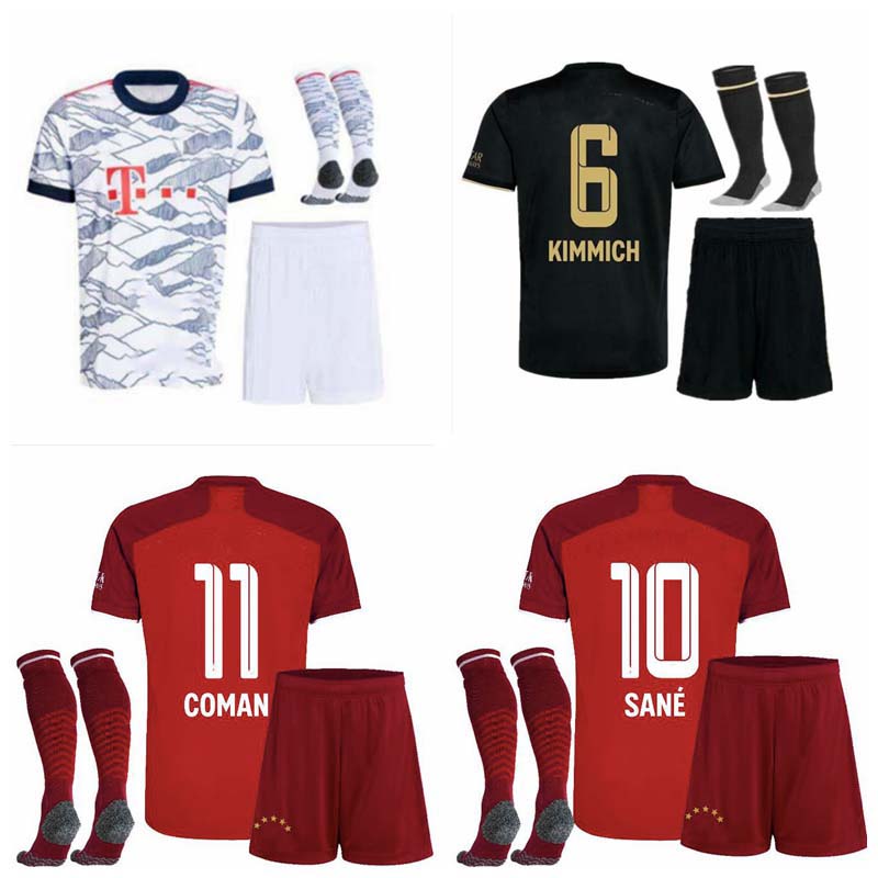 

2021 2022 BaYern Kids Soccer Jerseys sets Coman HERNANDEZ Goretzka Kimmich GNABRY MULLER DAVIES LEWANDOWSKI SANE SABITZER MUNicH football shirt+shorts with socks, 3rd kids sets