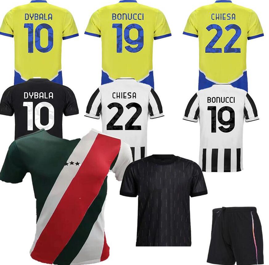 

DUSAN VLAHOVIC soccer jerseys 2021 2022 KEAN DYBALA MORATA CHIESA McKENNIE LOCATELLI soccer jersey Top 21 22 JUVE Kit Man Children And adults 668, Black;yellow