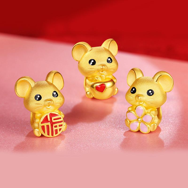 

Charm Bracelets KOFSAC 2021 Cute Gold Mouse For Women Men Jewelry Fashion Red Rope Bracelet Bangle Girl Boy Birthday Gifts
