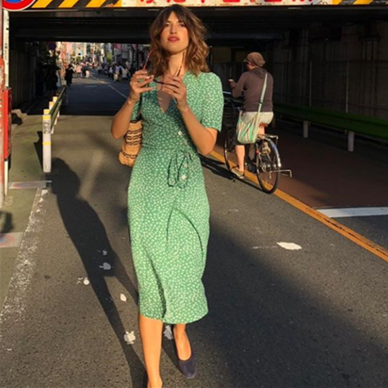 

women floral printed summer warp dress v-neck vintage women dress lace-up bodycon female beach rouje cwd0044-5, White;black