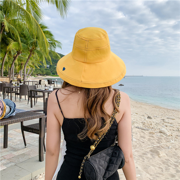 travis scott bucket hat women sunscreen travel fashion leisure fisherman hats spring and summer simple charming embroidery in solid color designer c