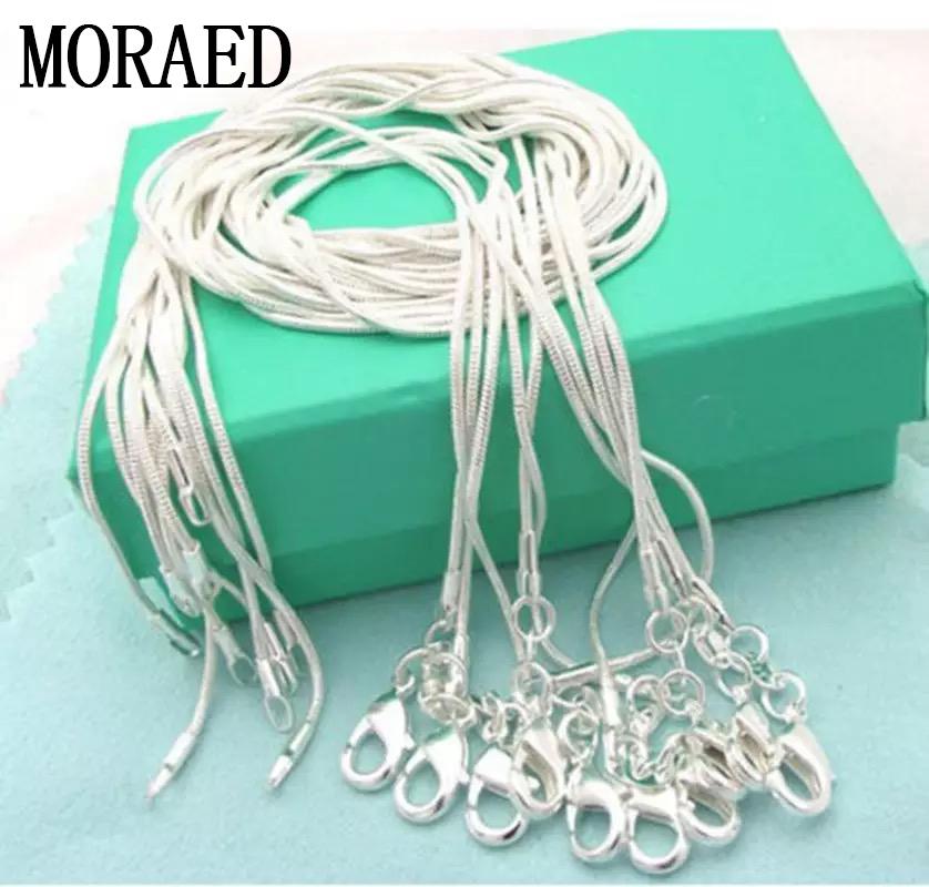

Chains Wholesale 5pcs/Lot 1MM/2MM (16-30 Inches) Snake Chain Necklace 925 Silver Jewelry Women Men Necklaces