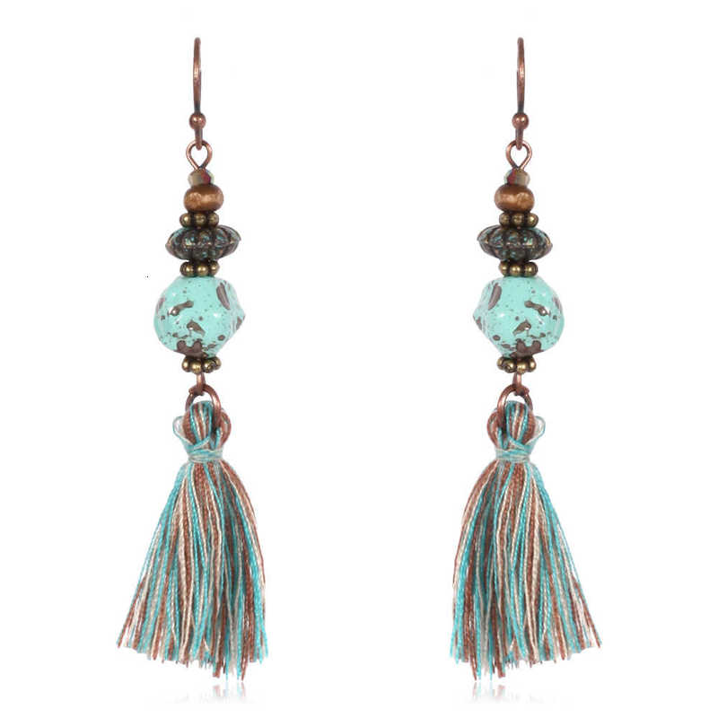 

earring simple dign ethnic bohemian style simple and generous tassel earrings hy-7707, Golden