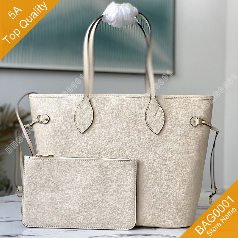 

5A Top Quality Composite Bag Tote Large Capacity Embossed Leather Shoulderbag Handbag With Box B002 (45684 45685 45686) BAG0001, Ivory 45686