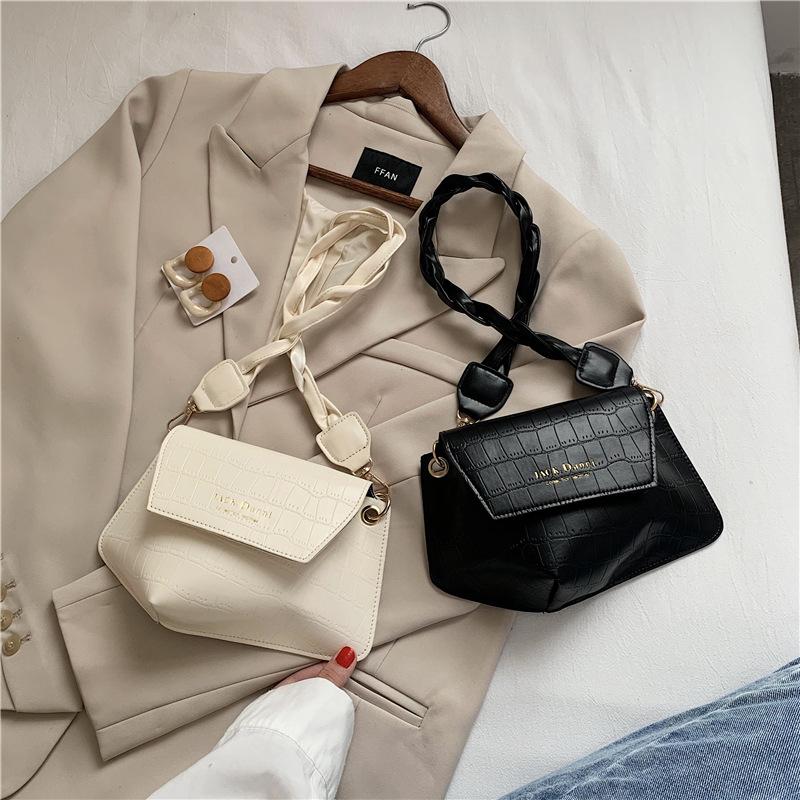 

Evening Bags Arrival Women's Single Shoulder Bag For 2021 Summer Irregular Shape Solid Knurling Female's Handbag Plaid Stylish Lady's, White