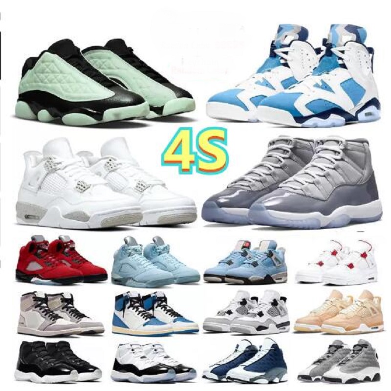 

1s OG Fragment 4s Men basketball shoes Sneakers 4 White Oreo Neon University Blue 6s UNC 11s Cool Grey Red Flint 13s Singles Day mens trainers, # 27