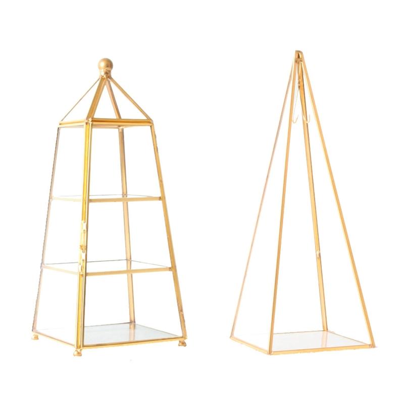 

Jewelry Pouches, Bags Gold Plated Pyramid A-Line Rack Stand Organizer Holder For Earrings Ring, Pink;blue