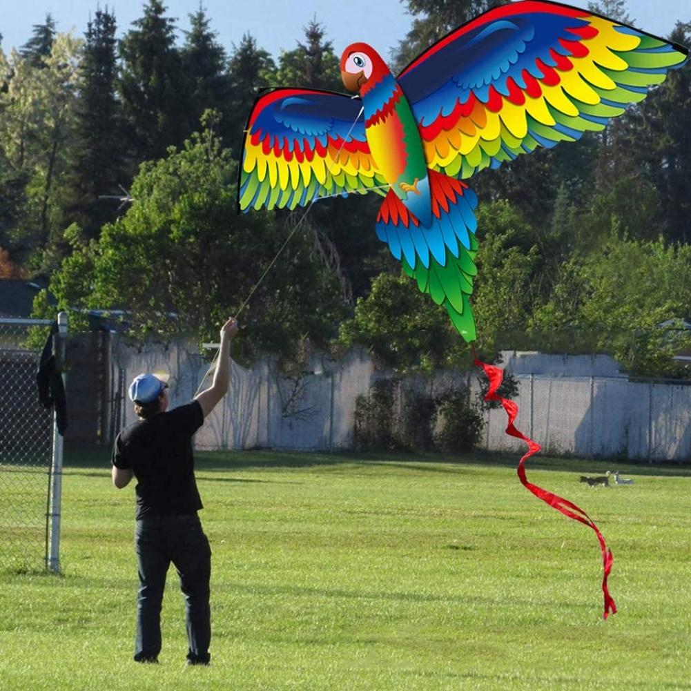 

Kids Realistic Big 3D Parrot Kite Children Flying Game Outdoor Sport Playing Toy Garden Cloth Fun Toys Gift with 100m Line