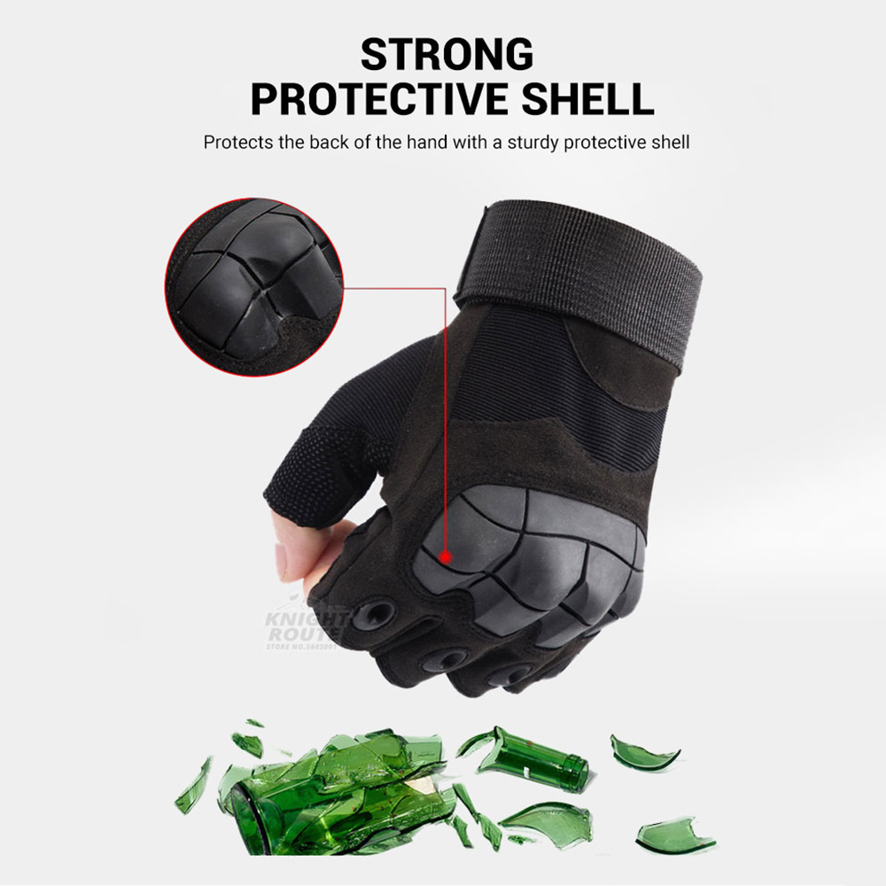 

Black Summer Motorcycle Gloves Military Tactical Fingerless Motocross Motorbike Moto Gloves Riding Biker Half Finger Glovesg