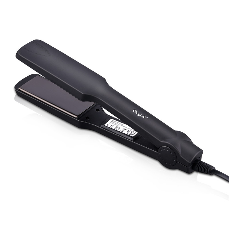2 In 1 Wide Plate Flat Iron Curling Hair Straightener Temperature Adjustable Hair Straightener Curling Iron Styler Tool-image-750646049
