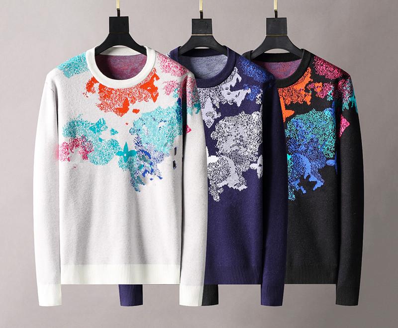 

2021 Men's sweater letter embroidery knit sweater winter sports shirt round neck round neck long sleeve sweater female designer hoodie, White