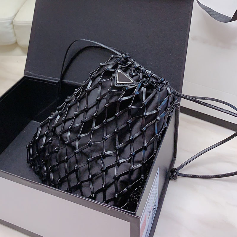 

Fashion Balck Leather and Nylon Shoulder Bag Luxury Designer Crossbody Chain Strap Women Shoulders Bags Top Quality Crochet Handbags Totes, Increase freight