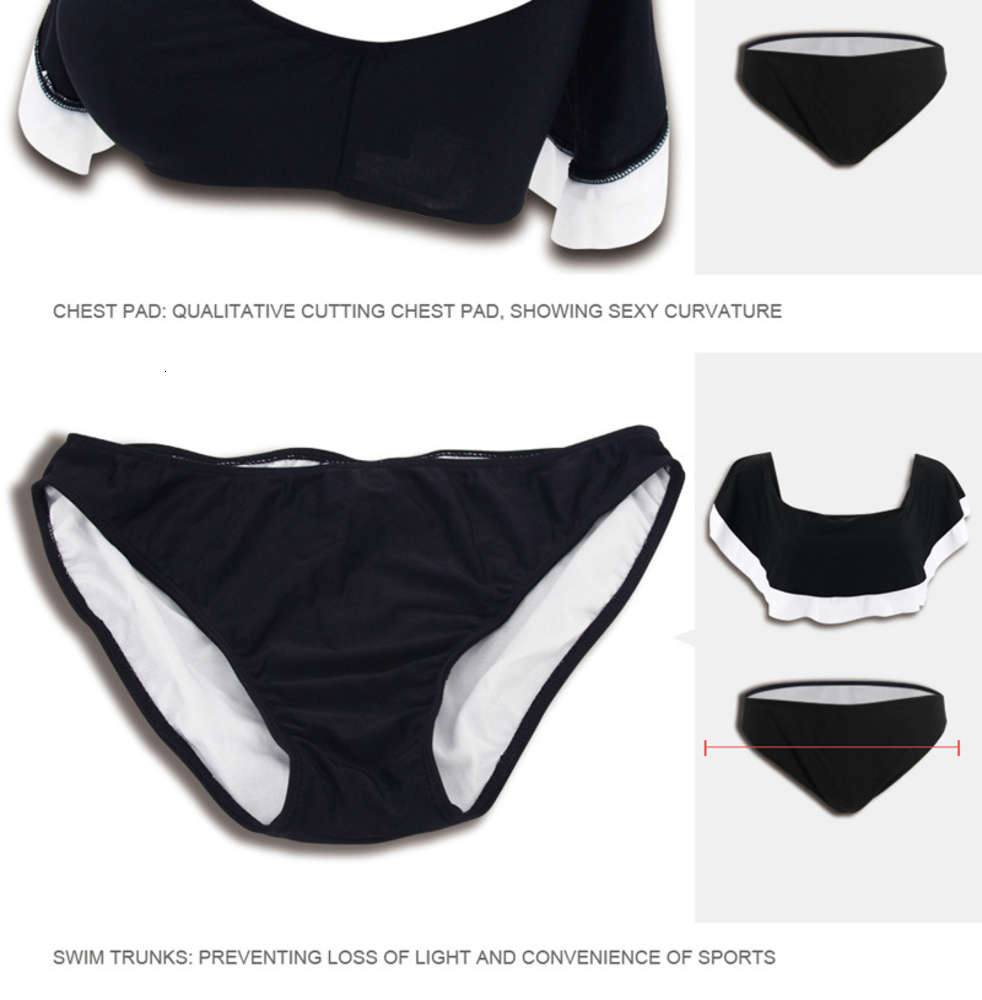 Summer Bikini Swimsuit One Neck Ruffle Women&#039;s Split Aa triangl swimwear-image-692567660