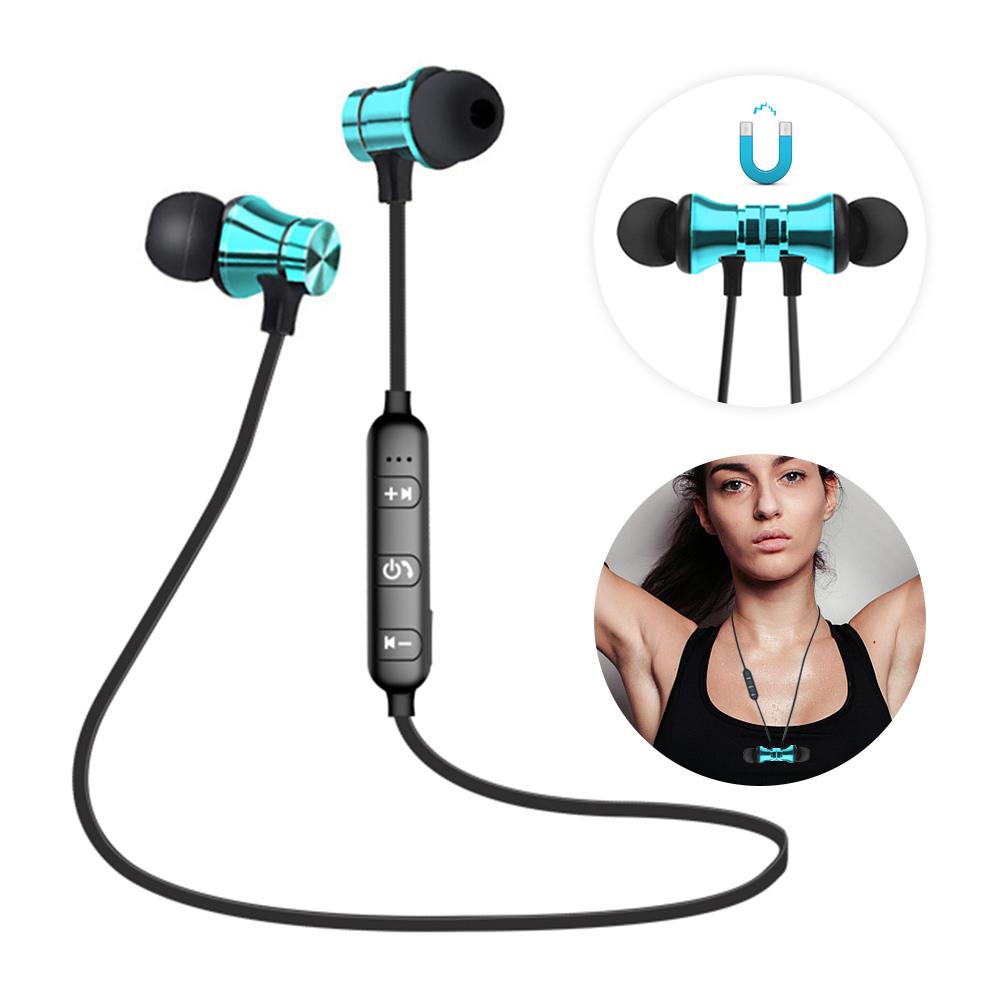 

Wireless Bluetooths Earphones Sports Magnetics Stereo Earpiece Fone De Ouvido headphones For IPhone Xiaomi Huawei Samsung Redmi, Blue