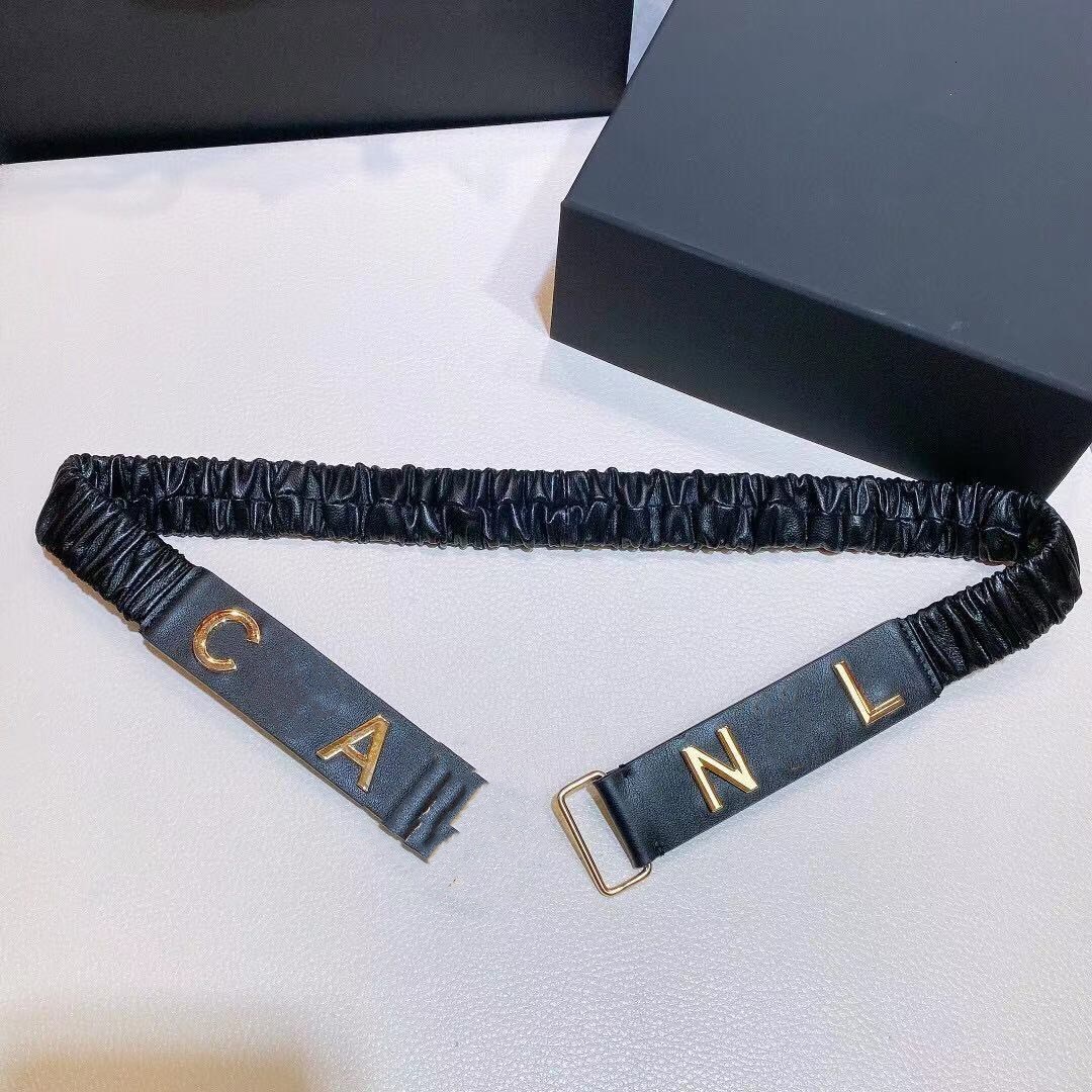 

2021 female Genuine leather Waistband Women Accessories Vintage gold brand name waistbelt 3mm thin office belt metal buckle, Black