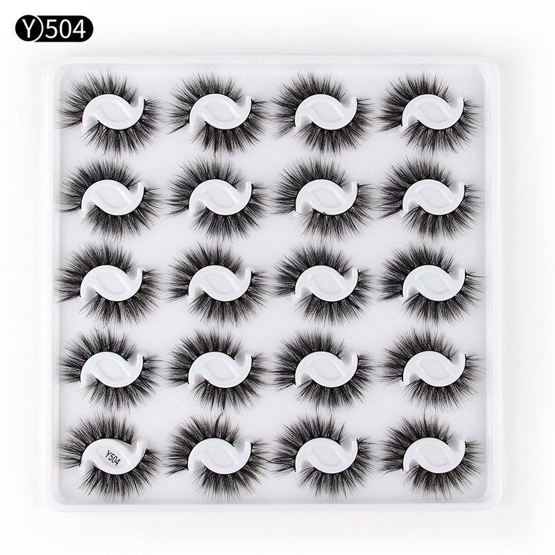 

Newest Soft Light Thick Natural 20 Pairs Mink False Eyelashes Extensions Set Reusable Handmade 3D Fake Lashes Multilayer Easy To Wear 12 Models DHL