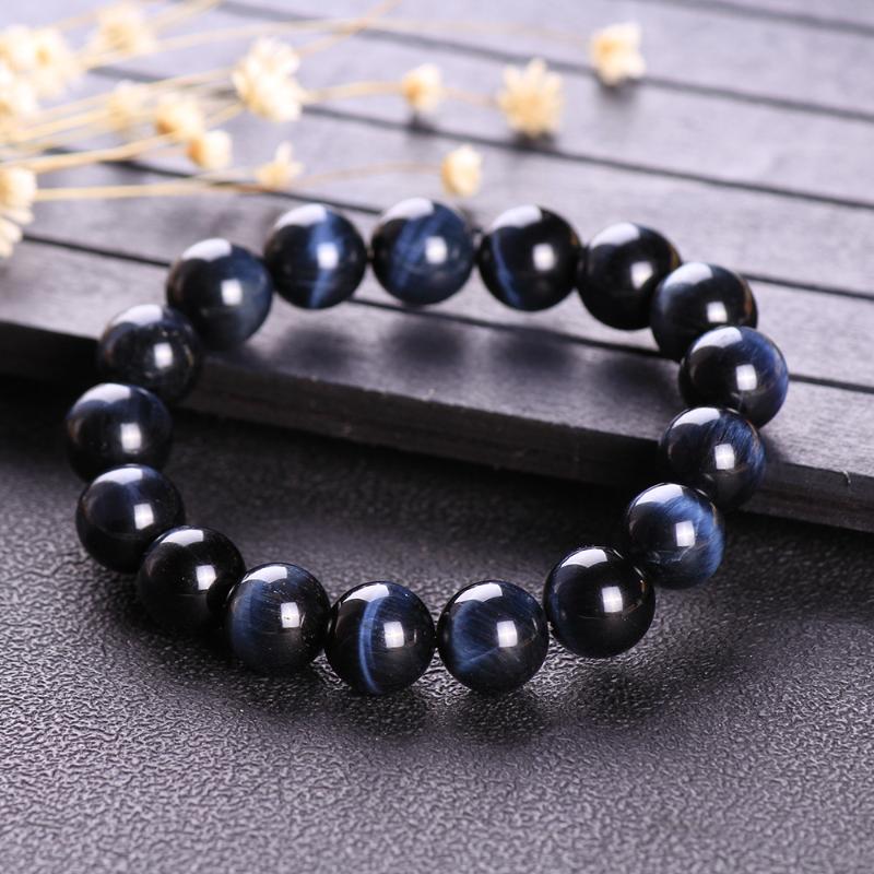 

Beaded, Strands Natural Blue Tiger Eye Stone Bracelet