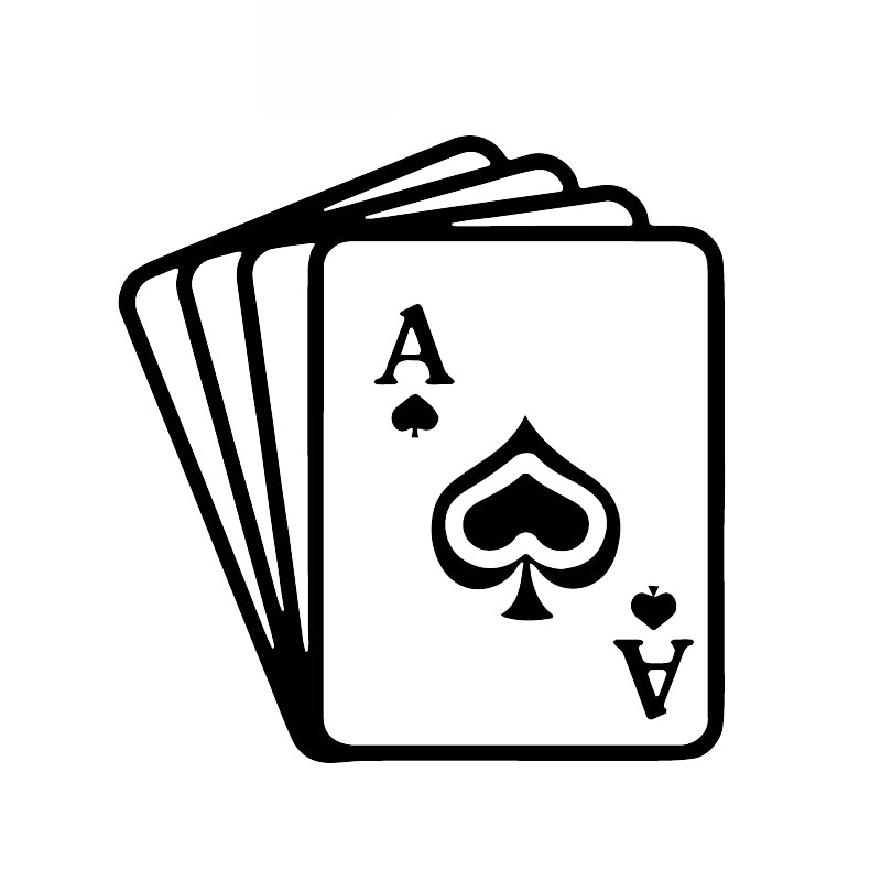 Fun Entertainment Poker Spades A Exquisite Decals Car Window Stickers Personalized Waterproof Decals Black/white, 15cm*15cm-image-686968376