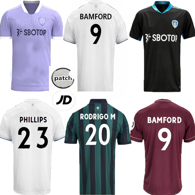 

20 21 22 #23 PHILLIPS Third Soccer Jerseys training suit 2021 2022 purple BAMFORD Klich Alioski Hernandez red black green goalkeepe, Black;yellow