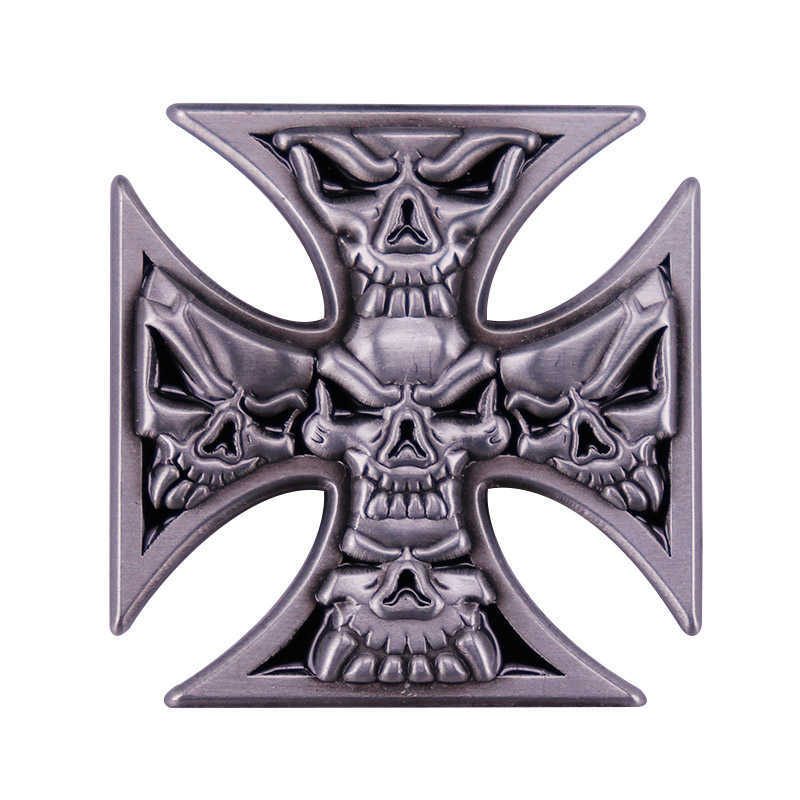 

Maltese Gray Iron Cross and Skull Pin Badge Evil Brooch Biker Punk Gift H1018