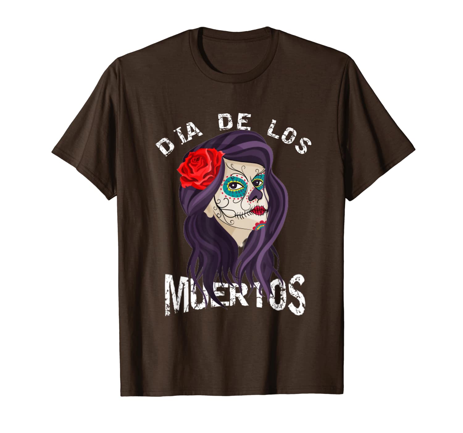 

day of the dead skull sugar, dia de los muertos, calavera t-shirt, White;black