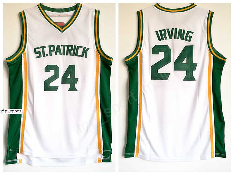 

vintage rare 24 Kyrie Irving High School ST Patrick Jerseys Man Sport Irving Basketball Jerseys Team Color White Home