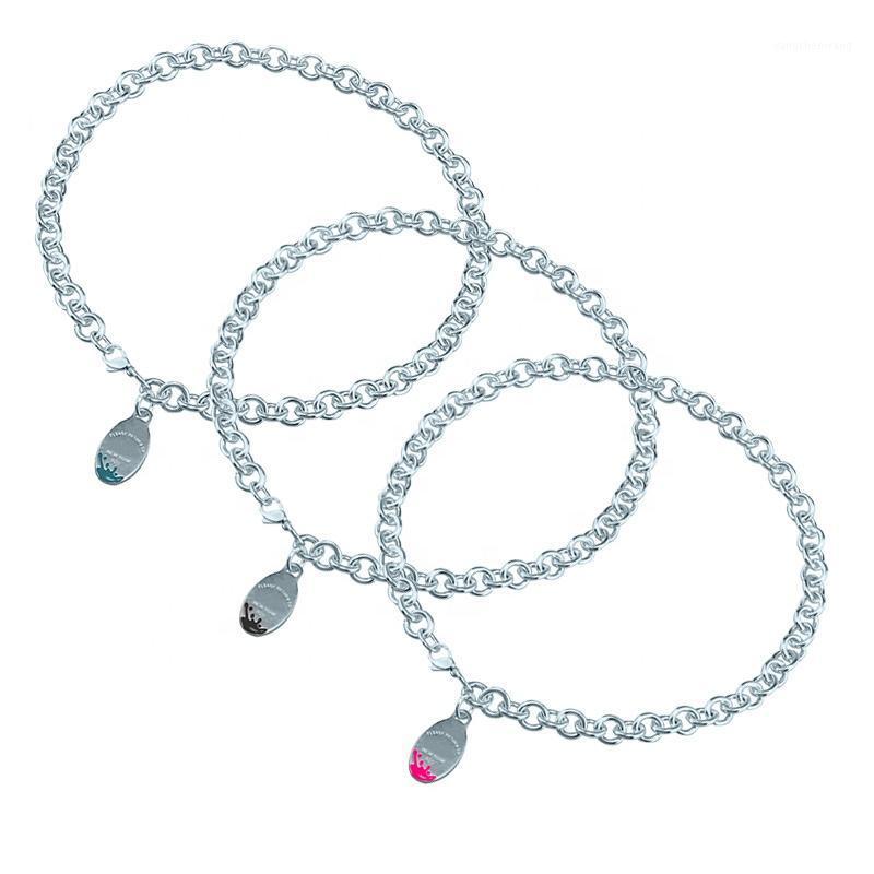 

Chains Women Necklace With Pendant Chain Necklaces 925 Sterling Silver Oval Charm Ladies Luxury Designer Custom Logo Jewelry