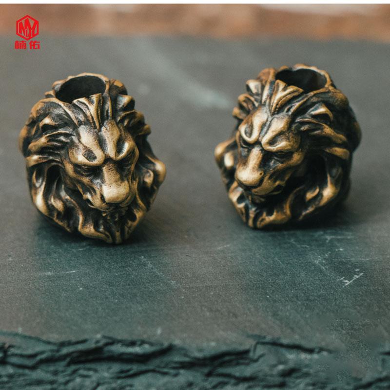 

Tools Retro Brass Lion King Knife Bead Paracord Bracelet Pendant Outdoor Gadgets