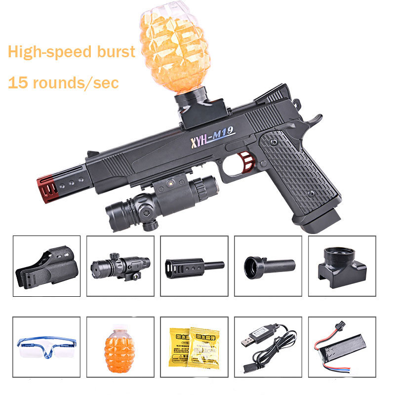 

M1911 Electric High-speed Burst Crystal Bomb Water Gel Bullet Toy Gun Pistol Blaster Handgun For Adults Boys CS Fighting Outdoor Game