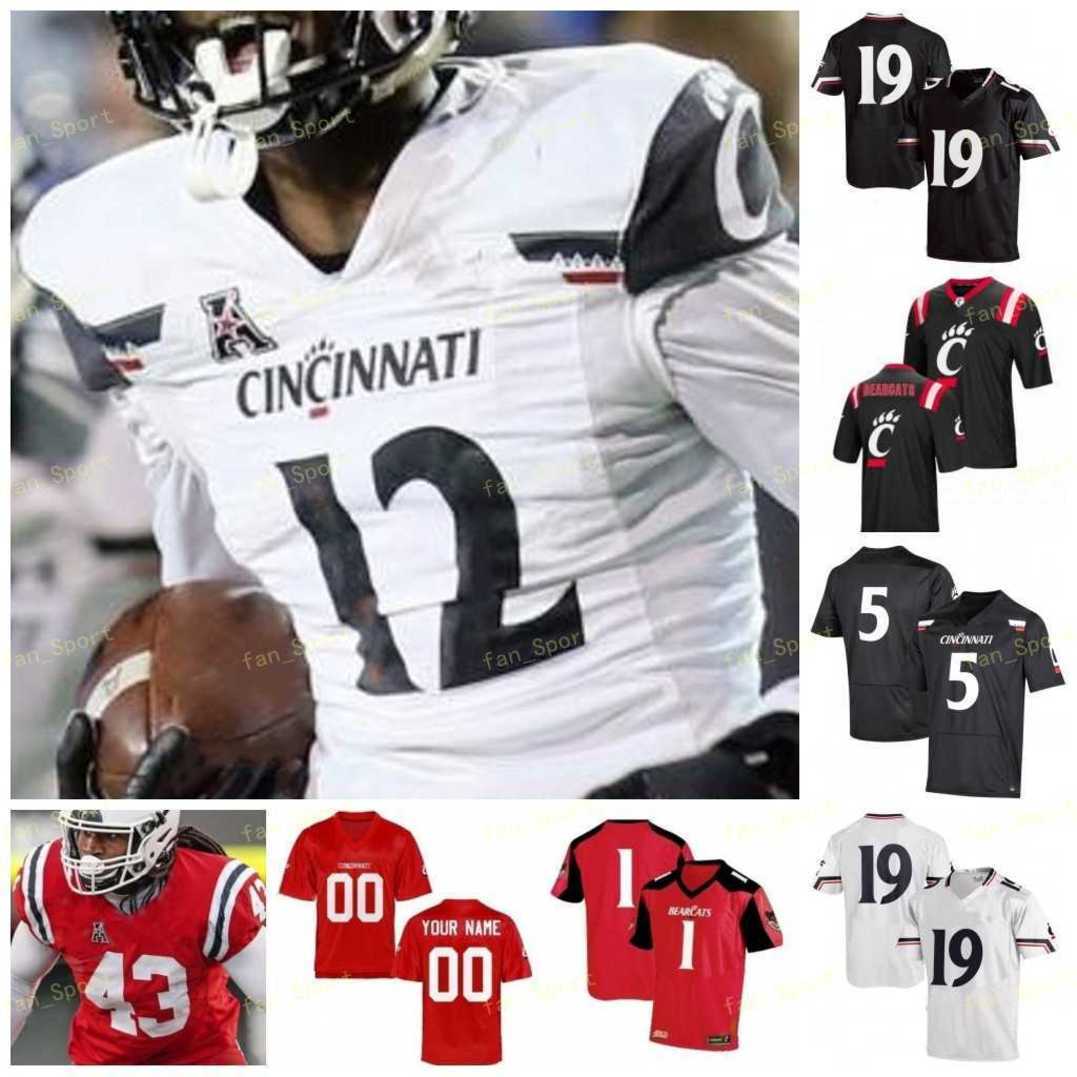 

Cincinnati Bearcats Football Jersey NCAA College 5 Tavion Thomas 83 Josiah Deguara 42 Malik Vann 23 Gerrid Doaks 19 Ethan Tucky 1 Kahlil Lewis, As