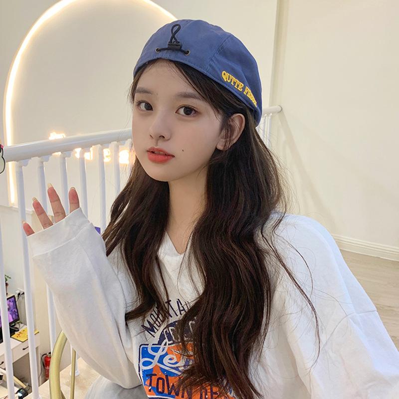 

Berets 2021 Women's Hats Korean Drawstring Reverse Wearing Japanese Style Forward Hat Autumn Art Painter, Beige