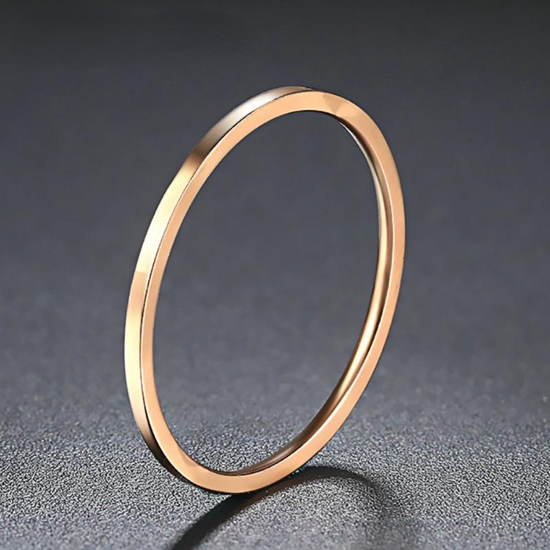 

Wedding Rings Simple Temperament 1 Mm Wide Stainless Steel For Women Girl Polished Gift Fashion Jewelry Ring, Slivery;golden