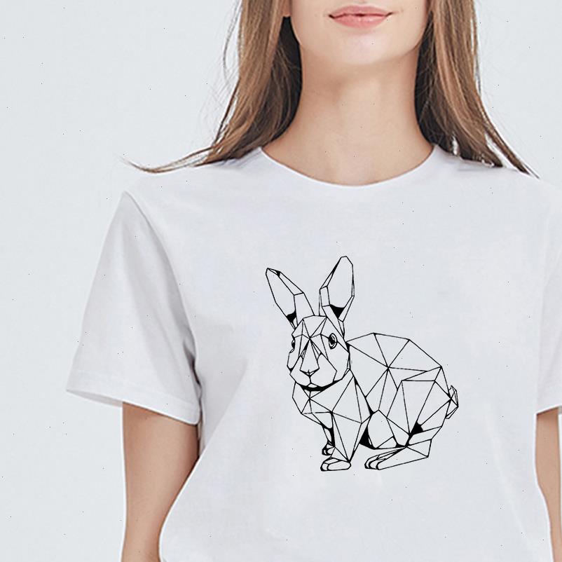 

t women shirts shirt female ropa mujer hip hop gym pop harajuku cool pretty kawaii geometric rabbit, White