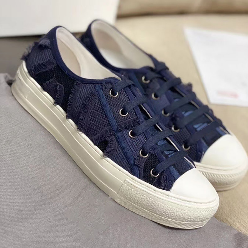 

2021 Women Designer Casual Shoes Embroidery Printed Alphabet Canvas Sneakers All-match Brand Stylist Shoe Mesh Breathable Oblique Trainers
