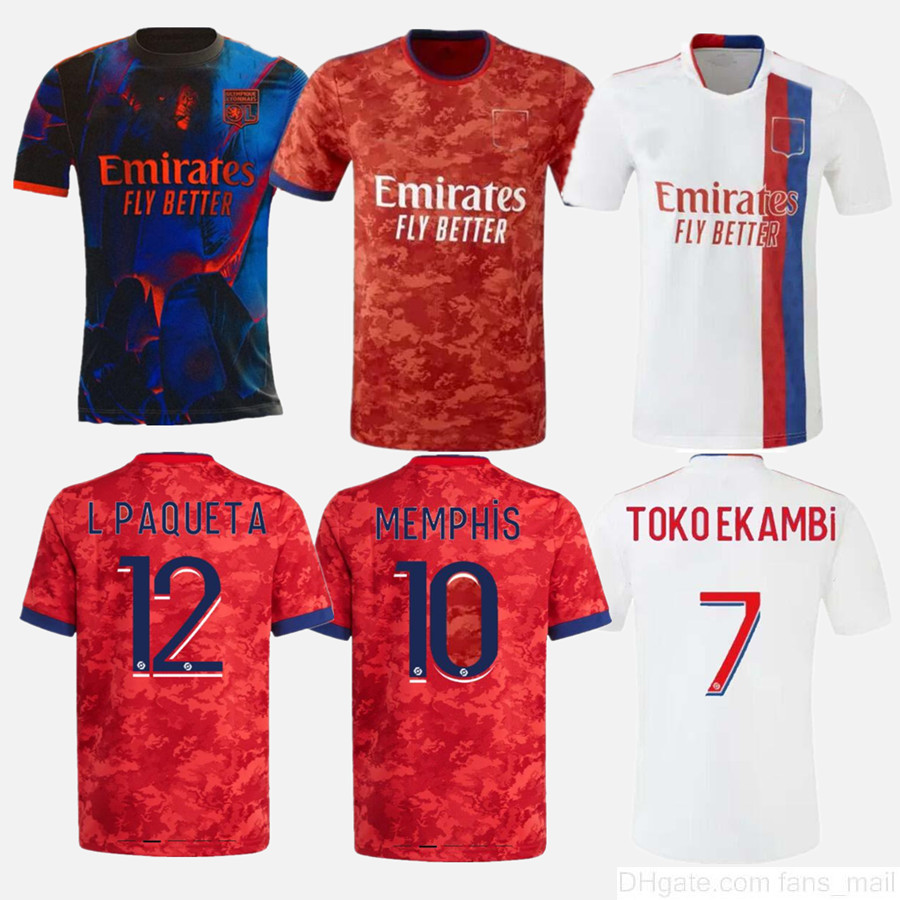 

21-22 Maillot Lyon 4TH 2021 2022 Lyonnais Soccer Jersey OL digital fourth football shirts TRAORE MEMPHIS men kits equipment BRUNO G tops, Black;yellow