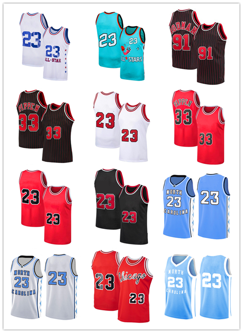 

men's basketball MJ classic 90s jersey retro 23 Scottie Pippen 33 91 Dennis Rodman-size s- xxl