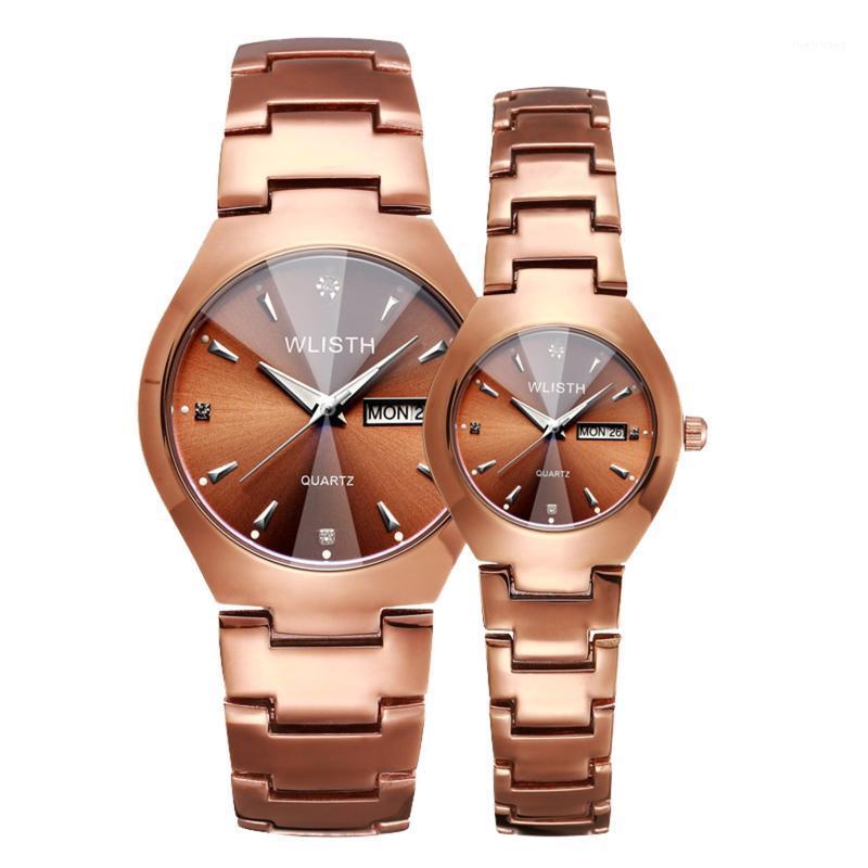 

Pcs Couple Watches Reloj Hombre Tanabata Valentine's Day Waterproof Quartz Men And Women Steel Band Relogio Wristwatches, 2pcs