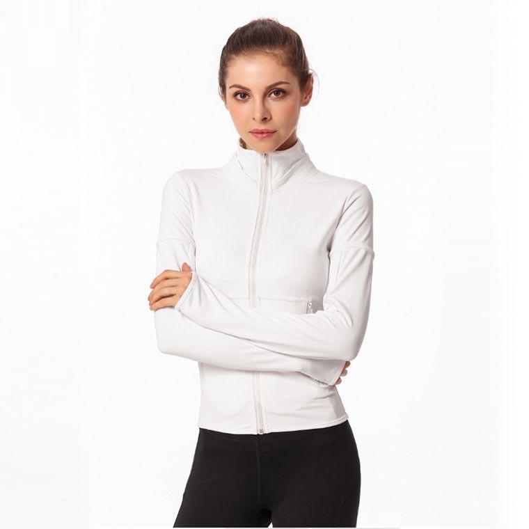 

2021 Shaping Zip Jacket Yoga Training Gym Camesola Quick Dry Top Light Cardigan Running Group Exercise Long Sleeve Fitness Summer Women with Casual Pockets, I need look other product