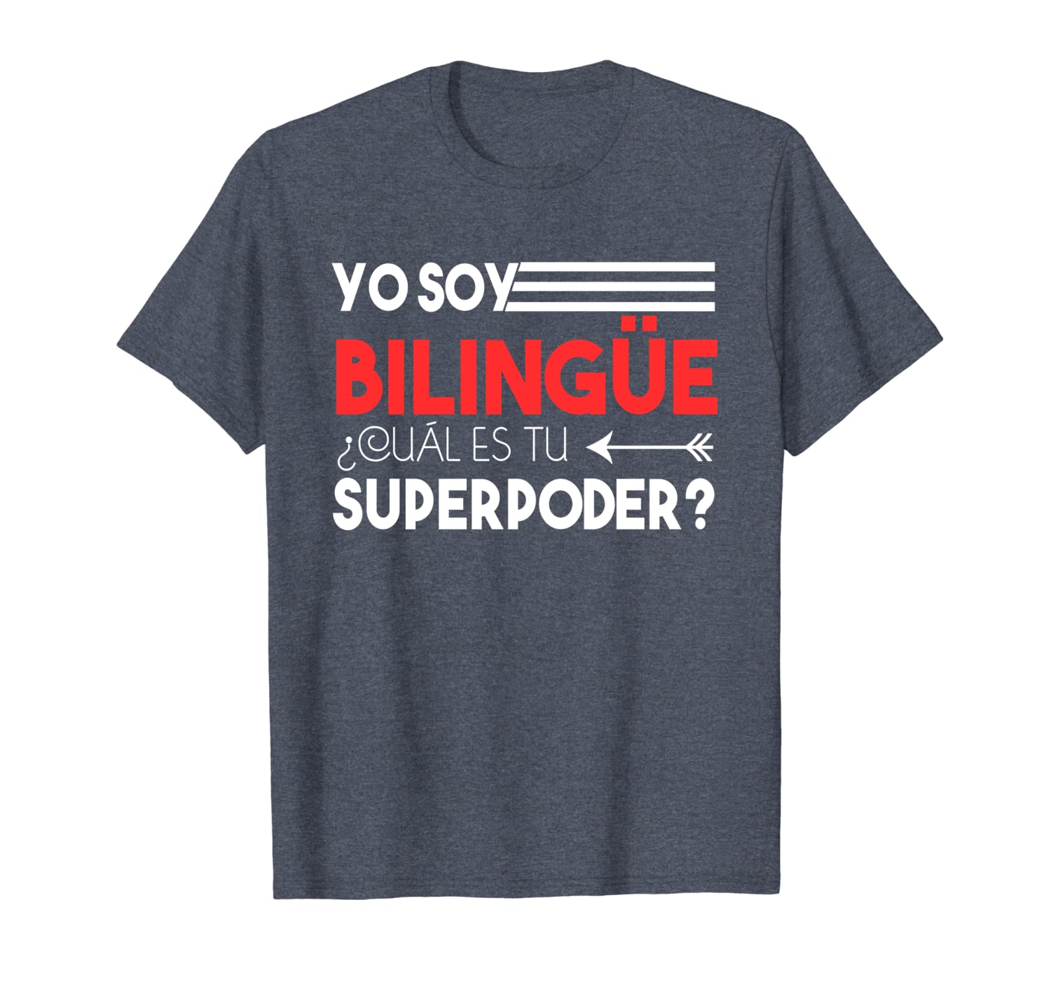 

bilingual spanish-english 2-sided superpower t-shirt, White;black