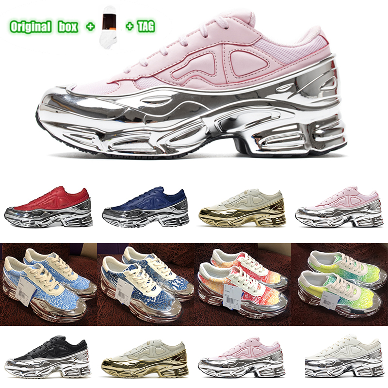 

[Original box+socks+TAG]Ozweego 3 x men women Raf Simons running shoes Taped Seams Era Pack Reflective Xeno black Bright Cyan Pusha T traine
